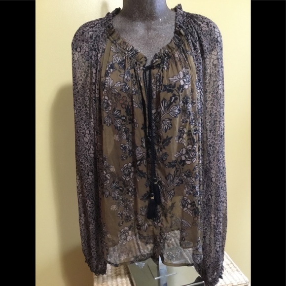 Free People Tops - Free People floral sheer blouse